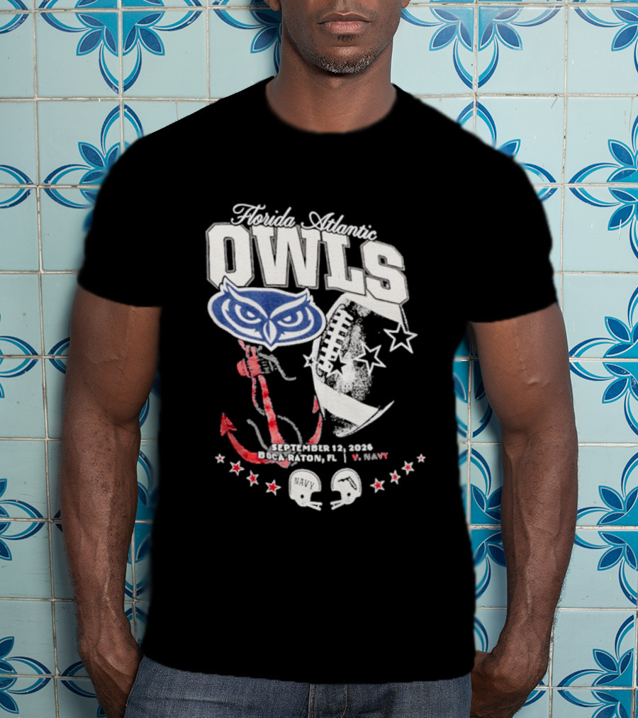 Florida Atlantic Owls September 12 2026 Boca Raton FL Vs Navy T-Shirt