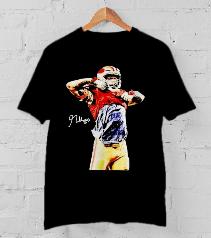 George Kittle Autograph San Francisco 49ers Football Celebration T-Shirt