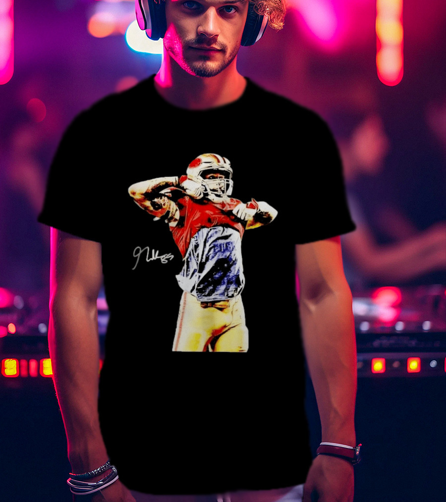 George Kittle Autograph San Francisco 49ers Football Celebration T-Shirt