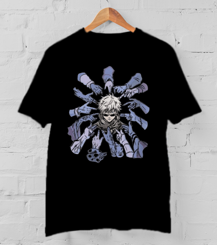 Gojo Satoru Surrounded By Pointing Hands Jujutsu Kaisen Style Anime T-Shirt