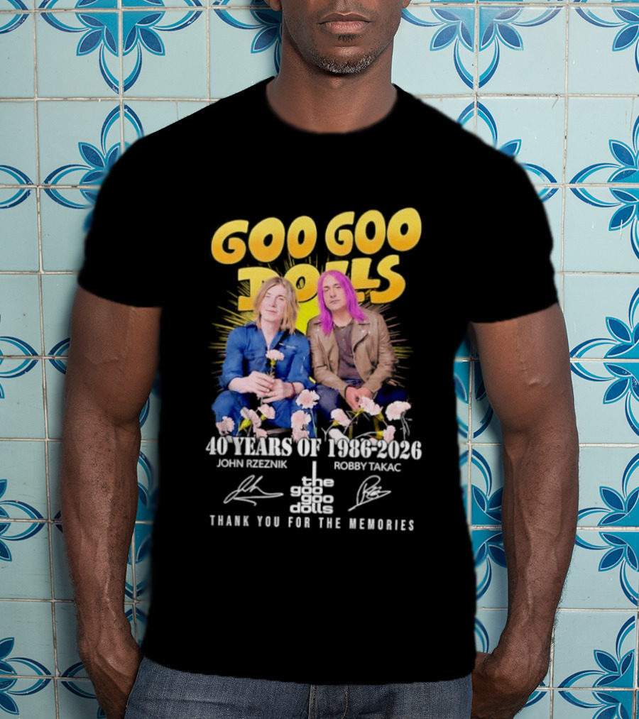 Goo Goo Dolls 40 Years 1986 2026 John Rzeznik Robby Takac Thank You For The Memories T-Shirt