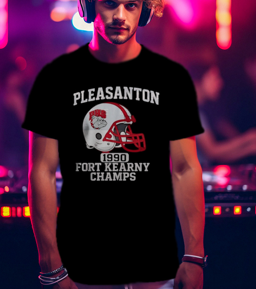 Pleasanton PHS 1990 Fort Kearny Champs Football Helmet T-Shirt