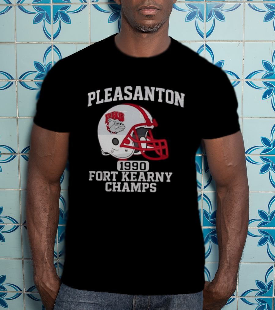 Pleasanton PHS 1990 Fort Kearny Champs Football Helmet T-Shirt
