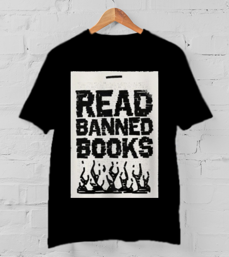 Read Banned Books Advocacy With Rising Flames T-Shirt