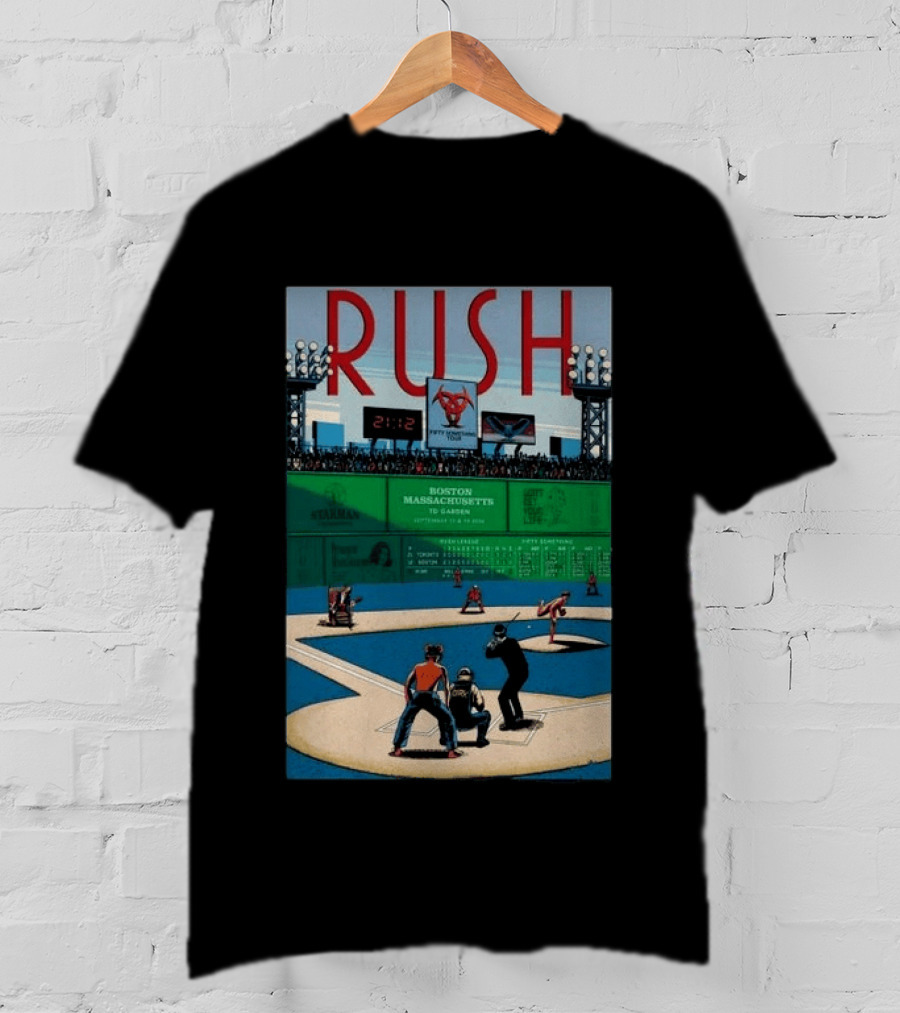 Boston Massachusetts Rush 2026 Concert Sep 12 & 14 TD Garden Baseball T-Shirt