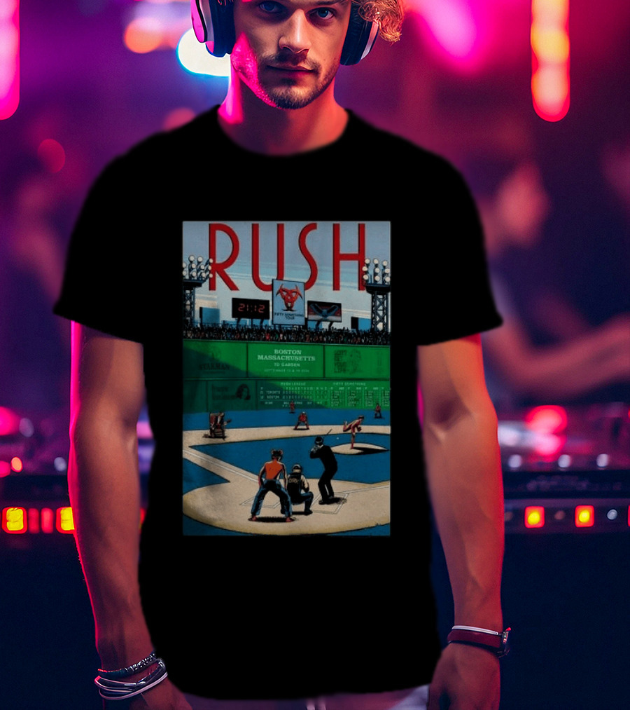 Boston Massachusetts Rush 2026 Concert Sep 12 & 14 TD Garden Baseball T-Shirt