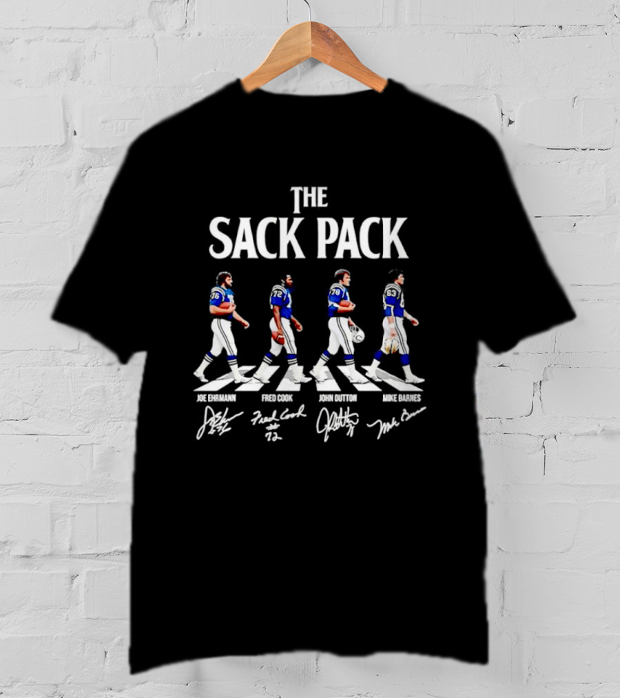 The Sack Pack Joe Ehrmann Fred Cook John Dutton Mike Barnes Football Players Signatures T-Shirt