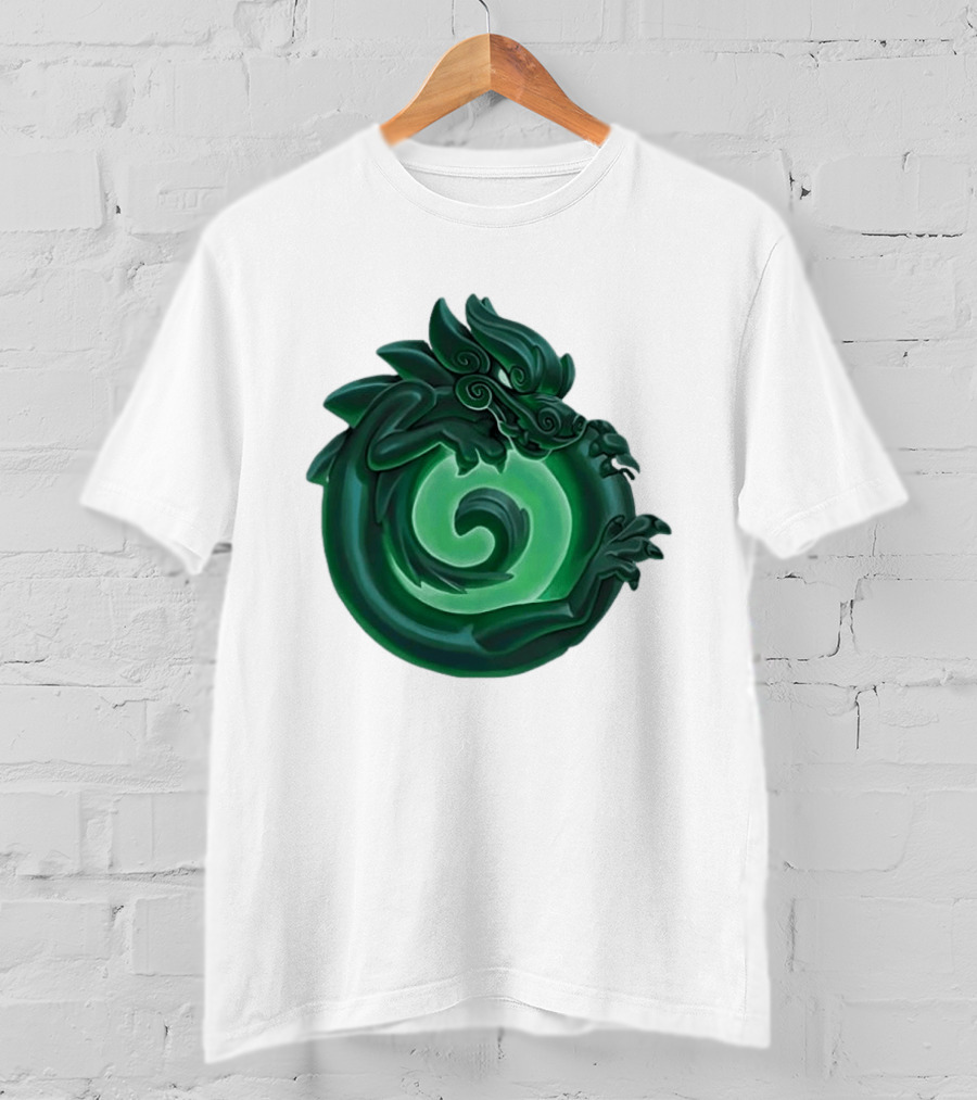 Green Jade Dragon Ouroboros Mythology Symbolic T-Shirt