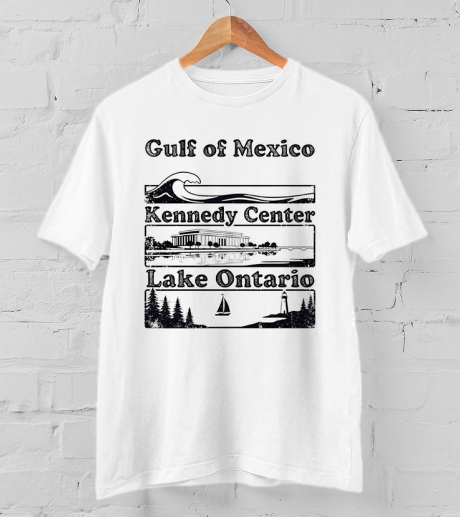 Gulf Of Mexico Wave Kennedy Center Building Lake Ontario Sailboat Scene T-Shirt