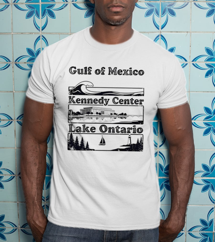 Gulf Of Mexico Wave Kennedy Center Building Lake Ontario Sailboat Scene T-Shirt