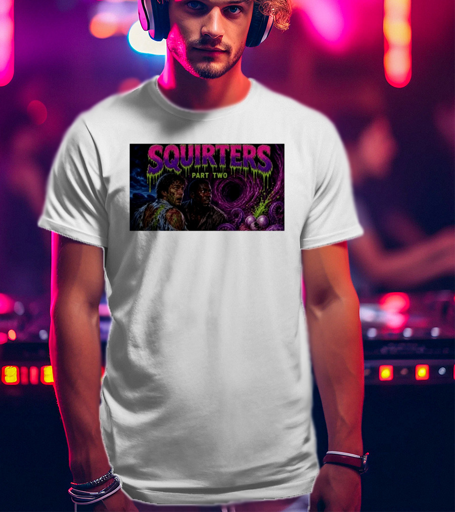 Squirters Part Two 1980s Horror Creature Scene T-Shirt