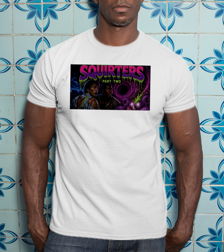 Squirters Part Two 1980s Horror Creature Scene T-Shirt