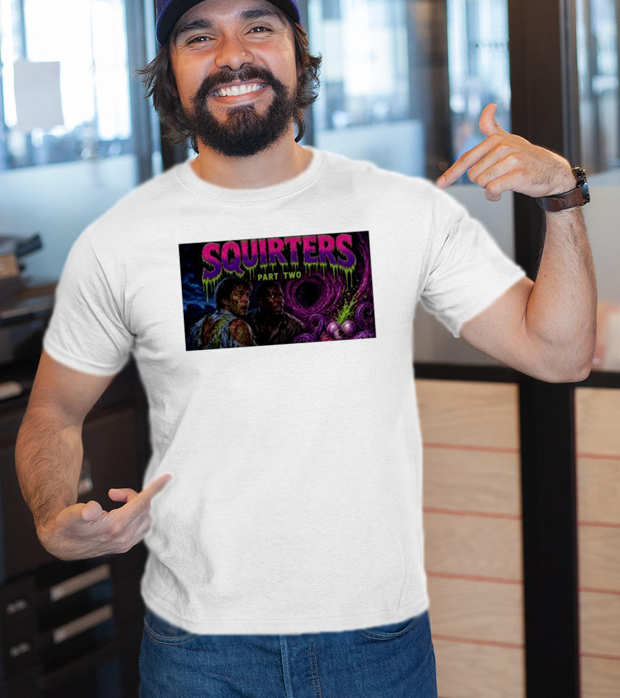 Squirters Part Two 1980s Horror Creature Scene T-Shirt