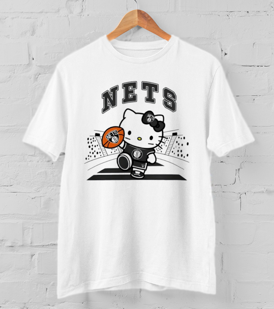 Nets Hello Kitty Brooklyn Basketball Collaboration 2026 NBA Season T-Shirt