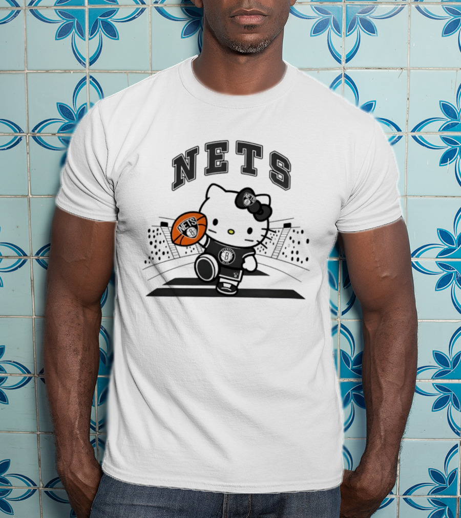 Nets Hello Kitty Brooklyn Basketball Collaboration 2026 NBA Season T-Shirt
