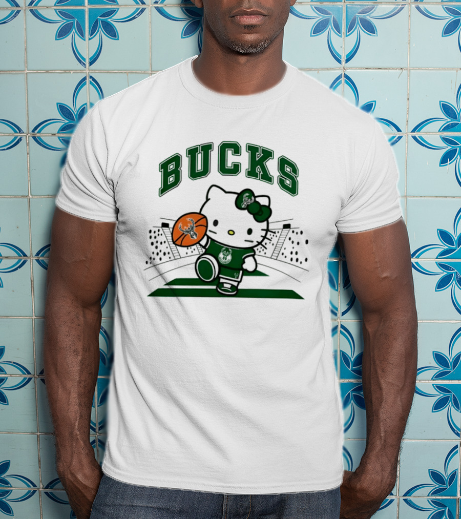 Hello Kitty Bucks Basketball Milwaukee Crossover 2026 NBA Season T-Shirt