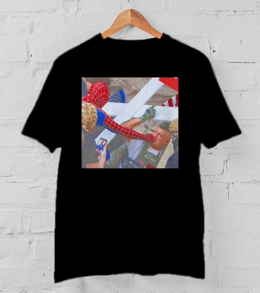 Invisible Touch Spider Man Meets Protester Face Off T-Shirt