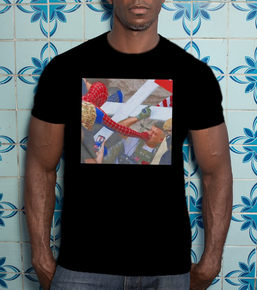 Invisible Touch Spider Man Meets Protester Face Off T-Shirt