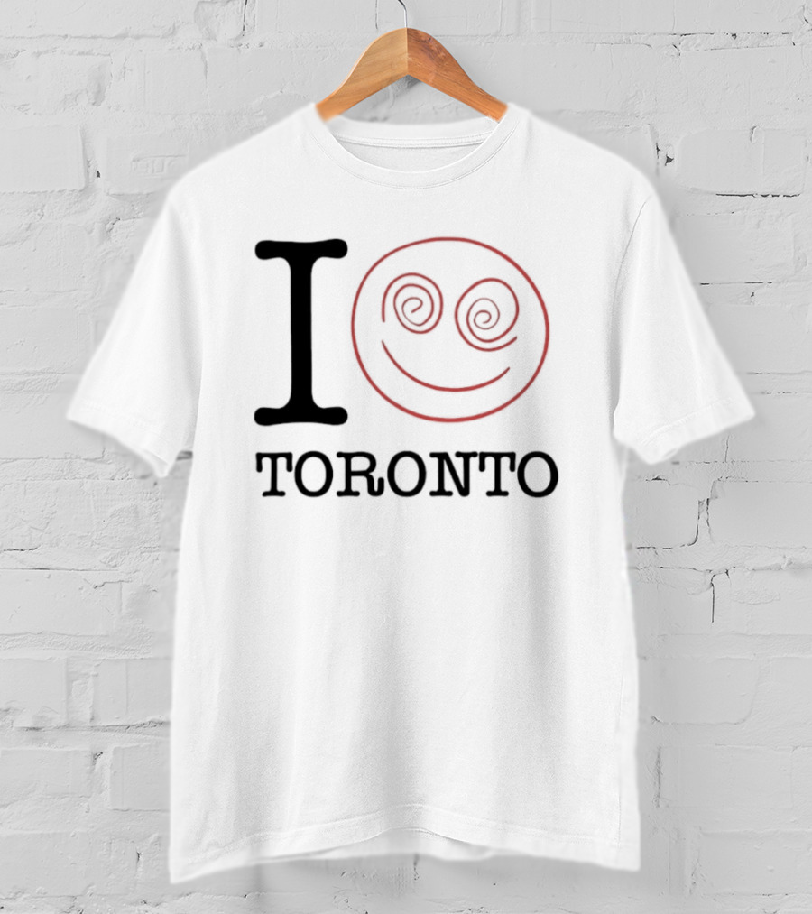 I Love Toronto Smiley Face Red Swirl Eyes Emoji T-Shirt