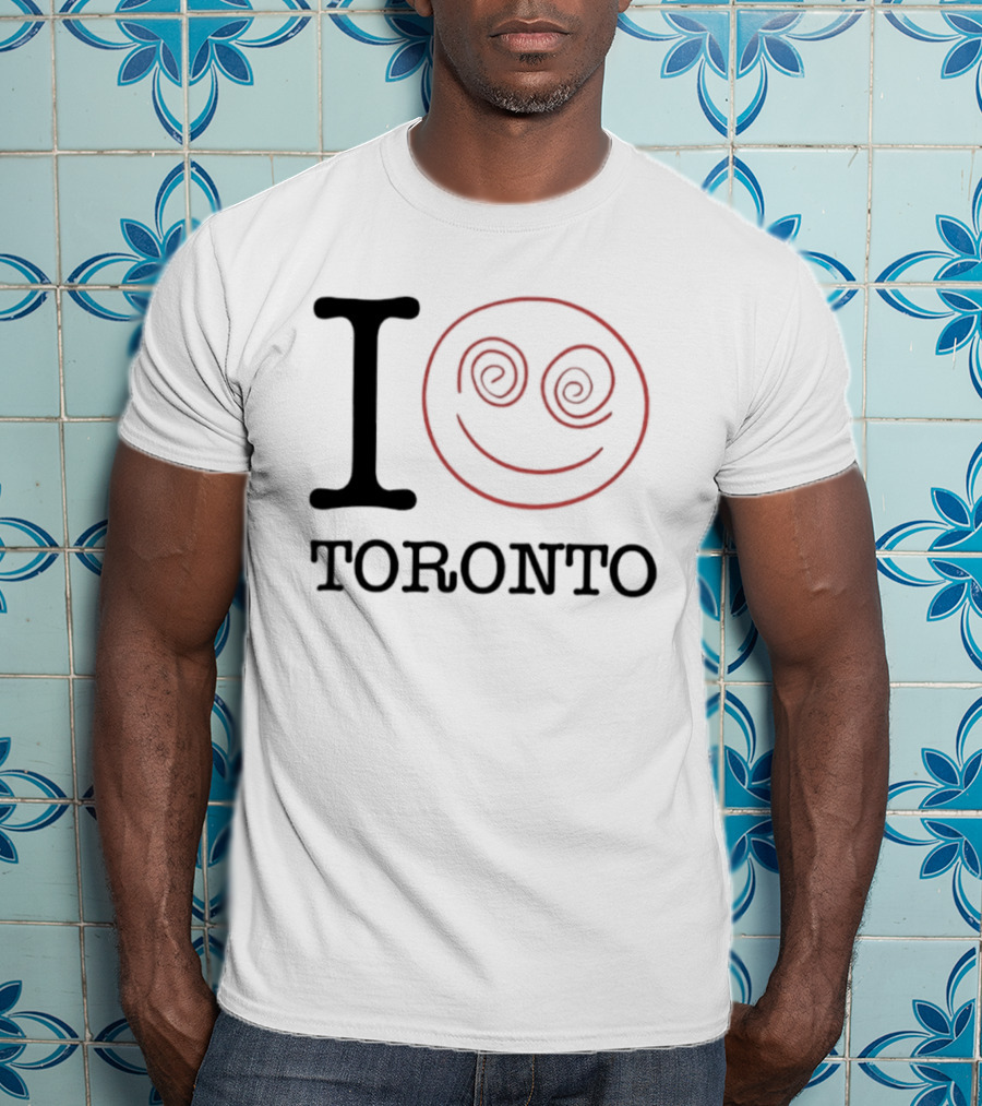I Love Toronto Smiley Face Red Swirl Eyes Emoji T-Shirt