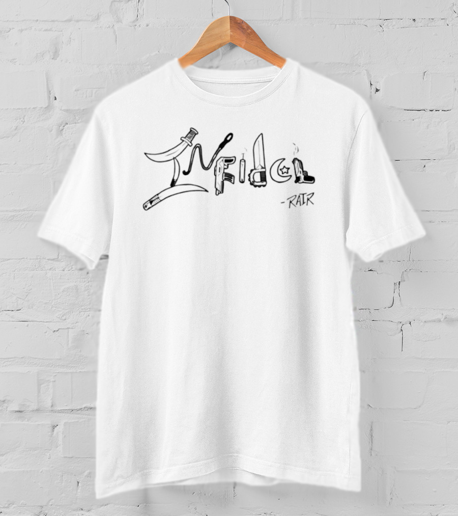 Infidel Rair Military Symbolism In Weaponized T-Shirt