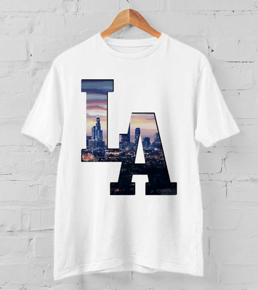 Los Angeles City Skyline LA California Sunset View T-Shirt