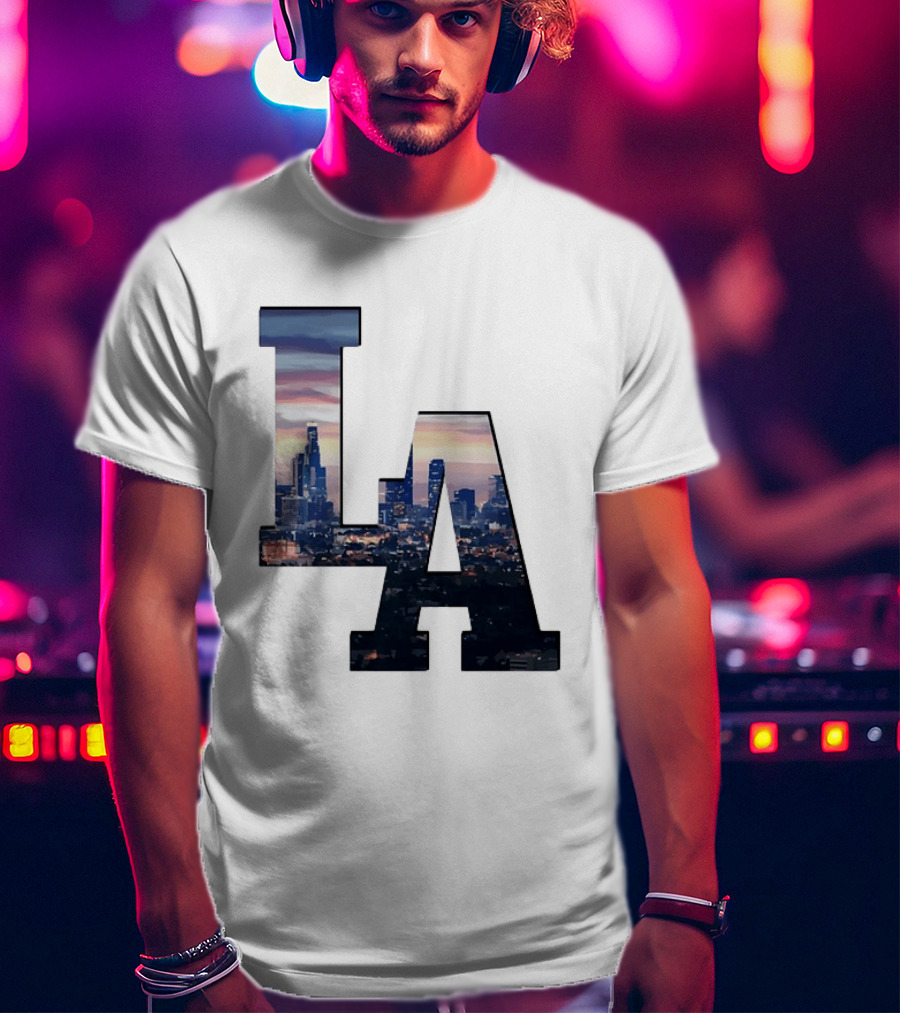 Los Angeles City Skyline LA California Sunset View T-Shirt