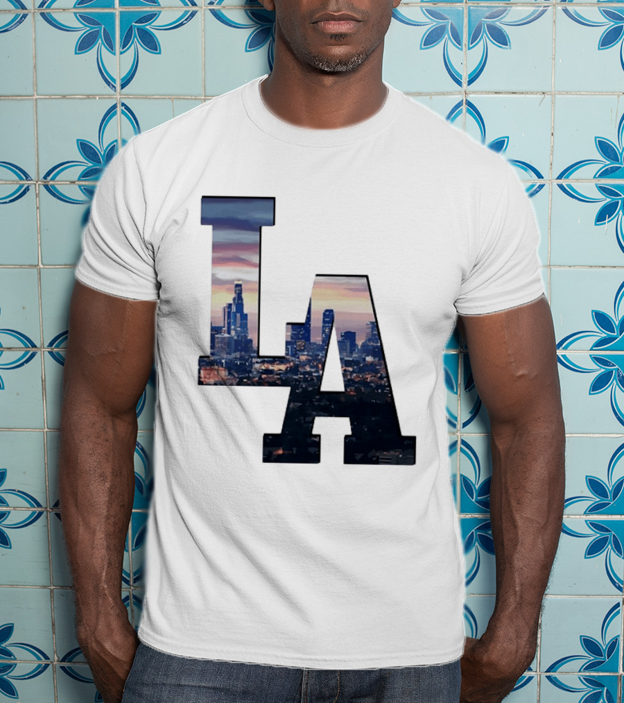Los Angeles City Skyline LA California Sunset View T-Shirt