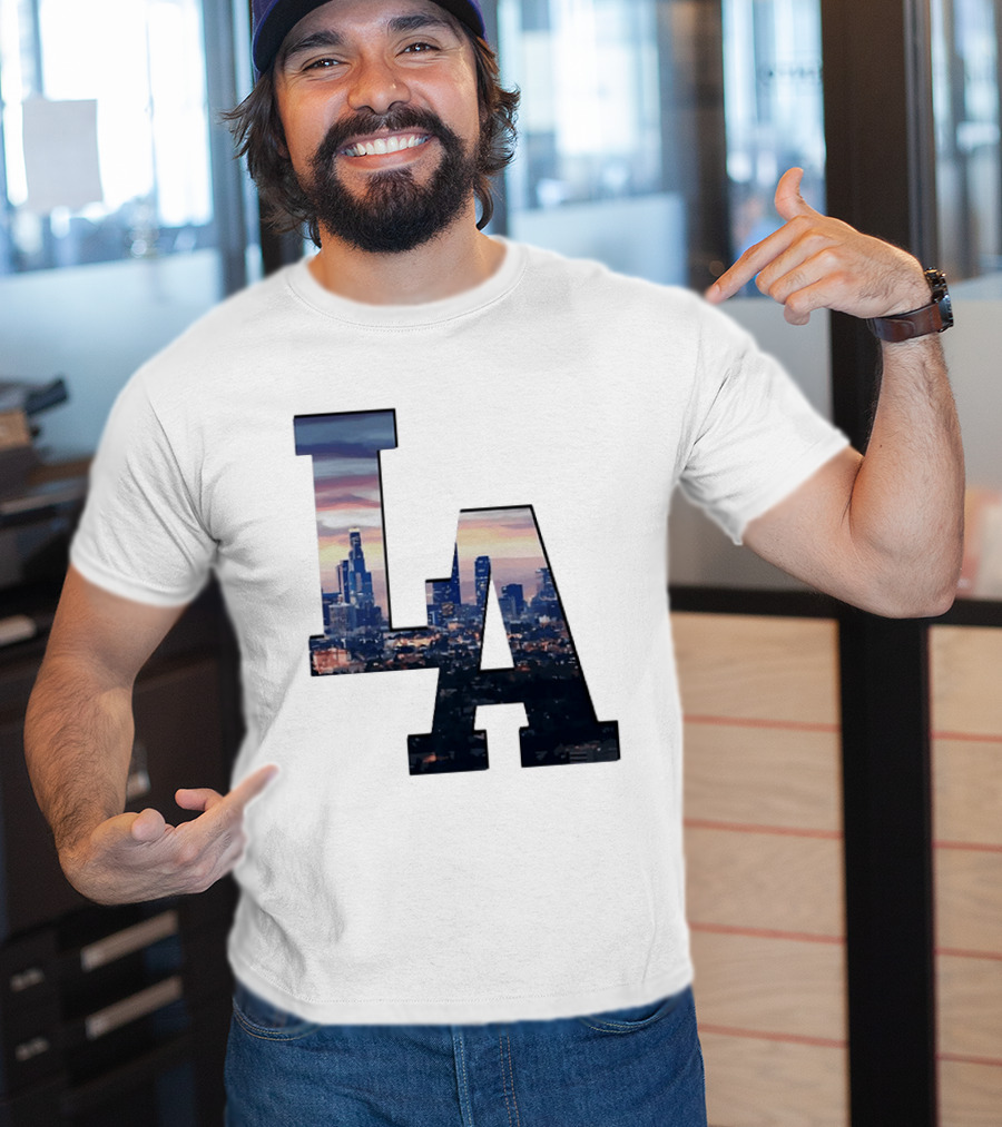 Los Angeles City Skyline LA California Sunset View T-Shirt