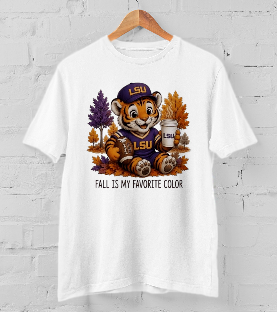 LSU Tiger Fall Is My Favorite Color College Football Cute Autumn T-Shirt