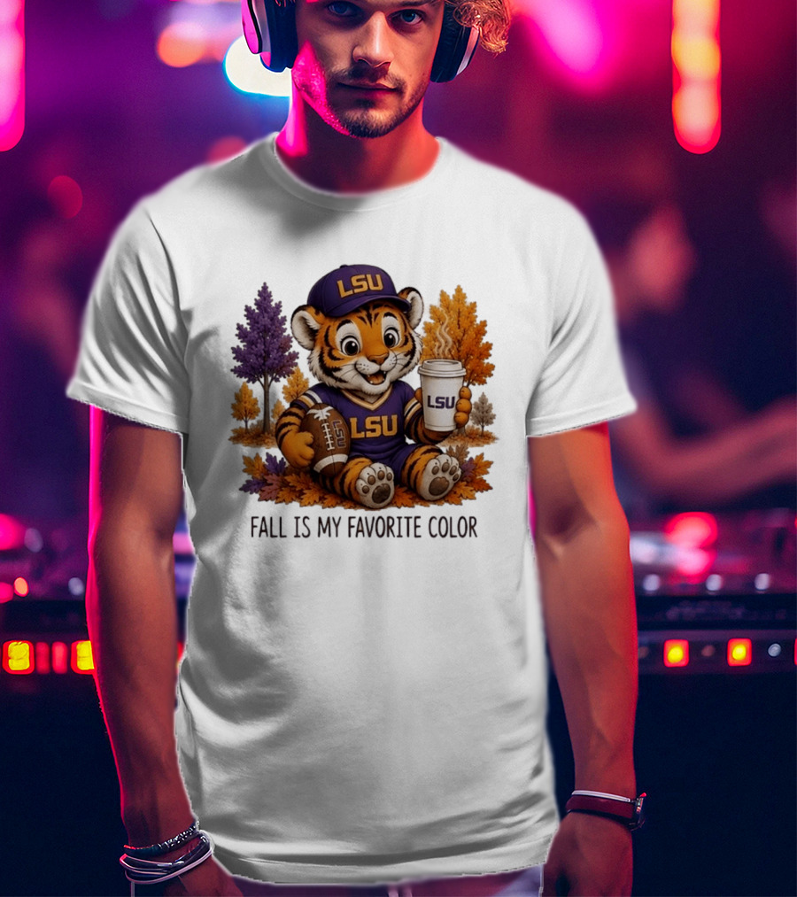 LSU Tiger Fall Is My Favorite Color College Football Cute Autumn T-Shirt