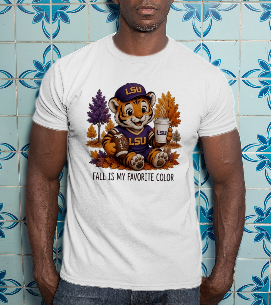 LSU Tiger Fall Is My Favorite Color College Football Cute Autumn T-Shirt