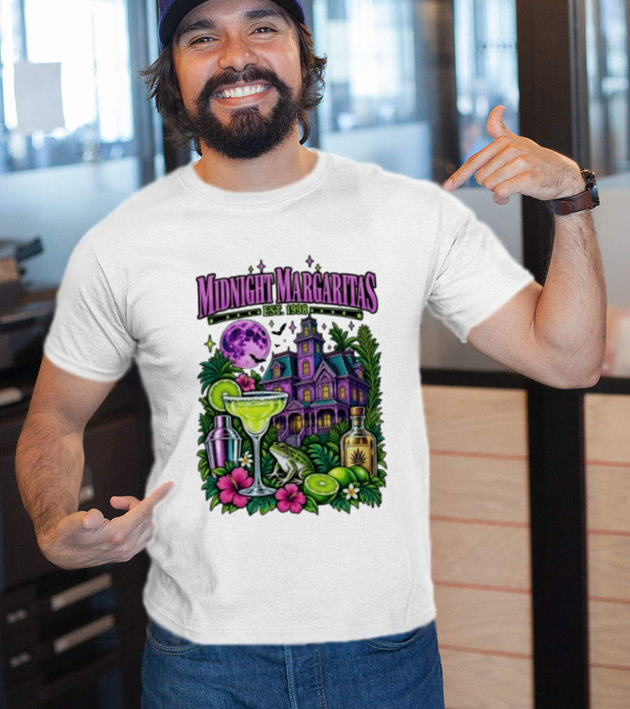 Midnight Margaritas Est. 1998 Haunted Mansion Tropical Vibes Lime And Moon Magic T-Shirt