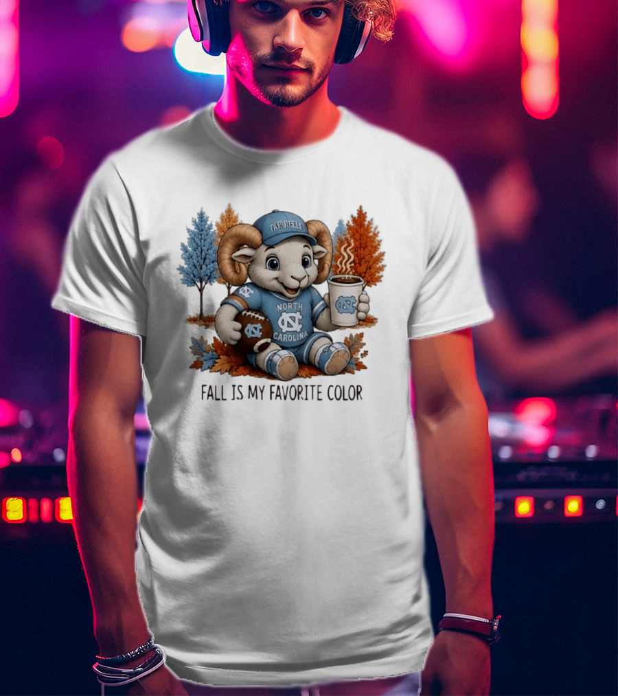 North Carolina Tar Heels Ram Fall Is My Favorite Color Football And Coffee T-Shirt