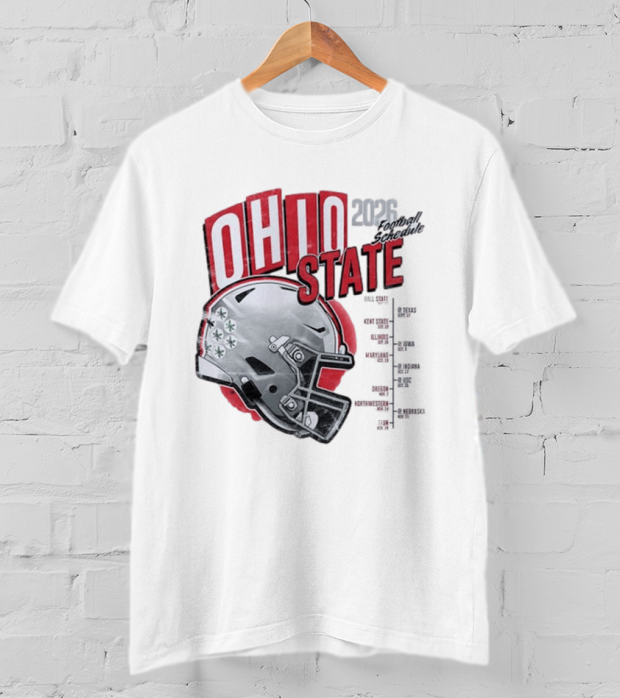 Ohio State Buckeyes 2026 Football Schedule Helmet T-Shirt