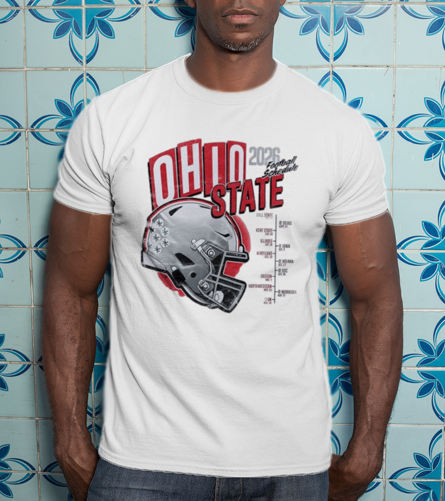 Ohio State Buckeyes 2026 Football Schedule Helmet T-Shirt