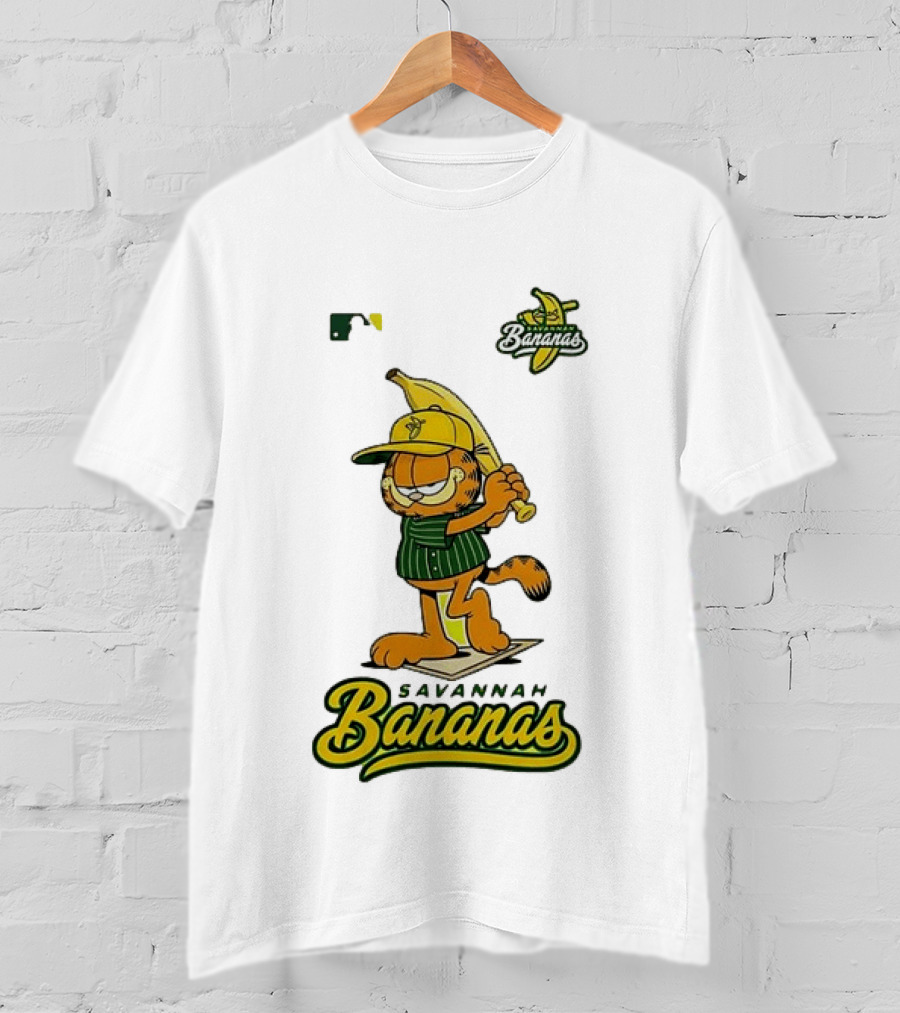 Savannah Bananas Cartoon Orange Cat Baseball MLB T-Shirt