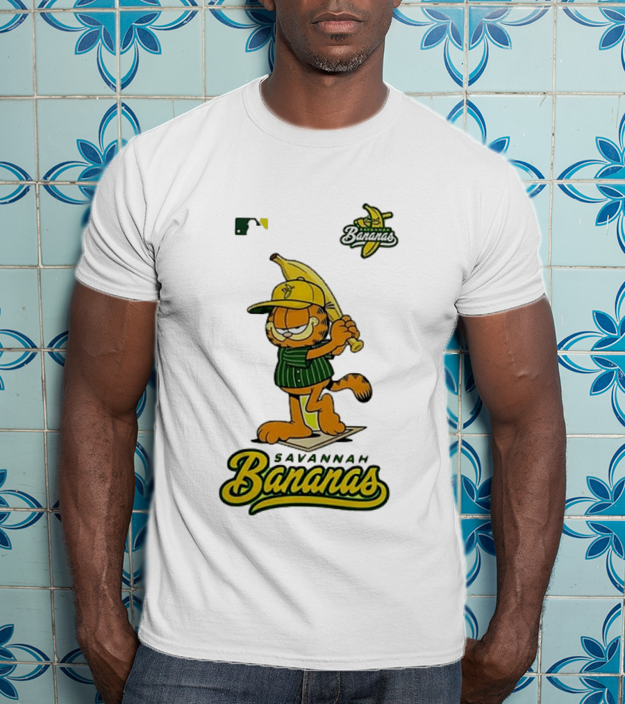 Savannah Bananas Cartoon Orange Cat Baseball MLB T-Shirt