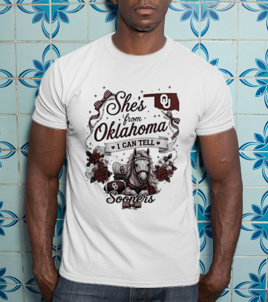 She's From Oklahoma I Can Tell Sooners OU State Pride Football T-Shirt