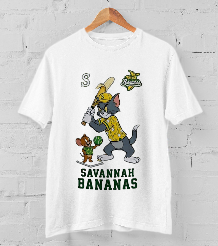 Tom And Jerry Savannah Bananas Baseball Fan T-Shirt