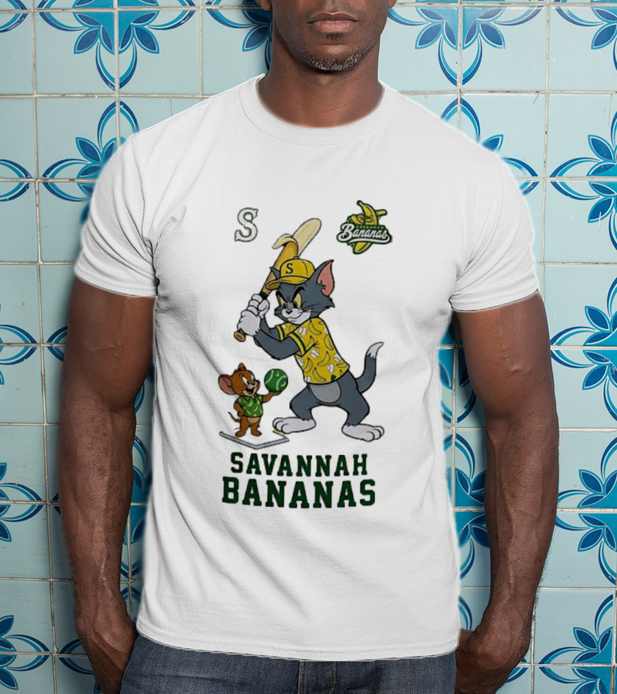 Tom And Jerry Savannah Bananas Baseball Fan T-Shirt