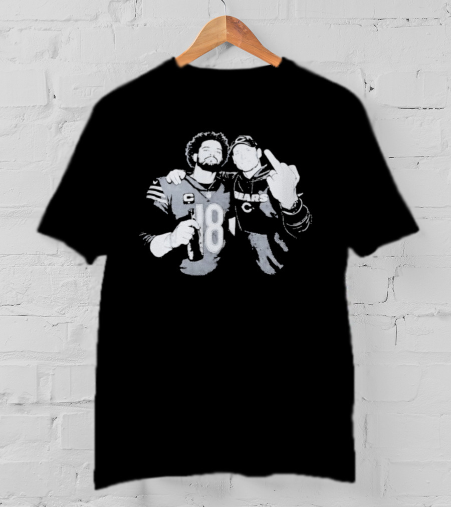 Bears Caleb Williams Ben Johnson Middle Finger Gesture T-Shirt