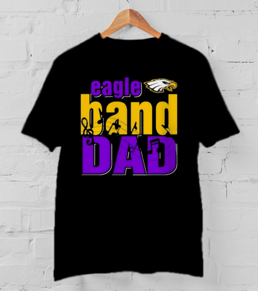 Eagle Band Dad With Eagle Head Icon Yellow And Purple T-Shirt