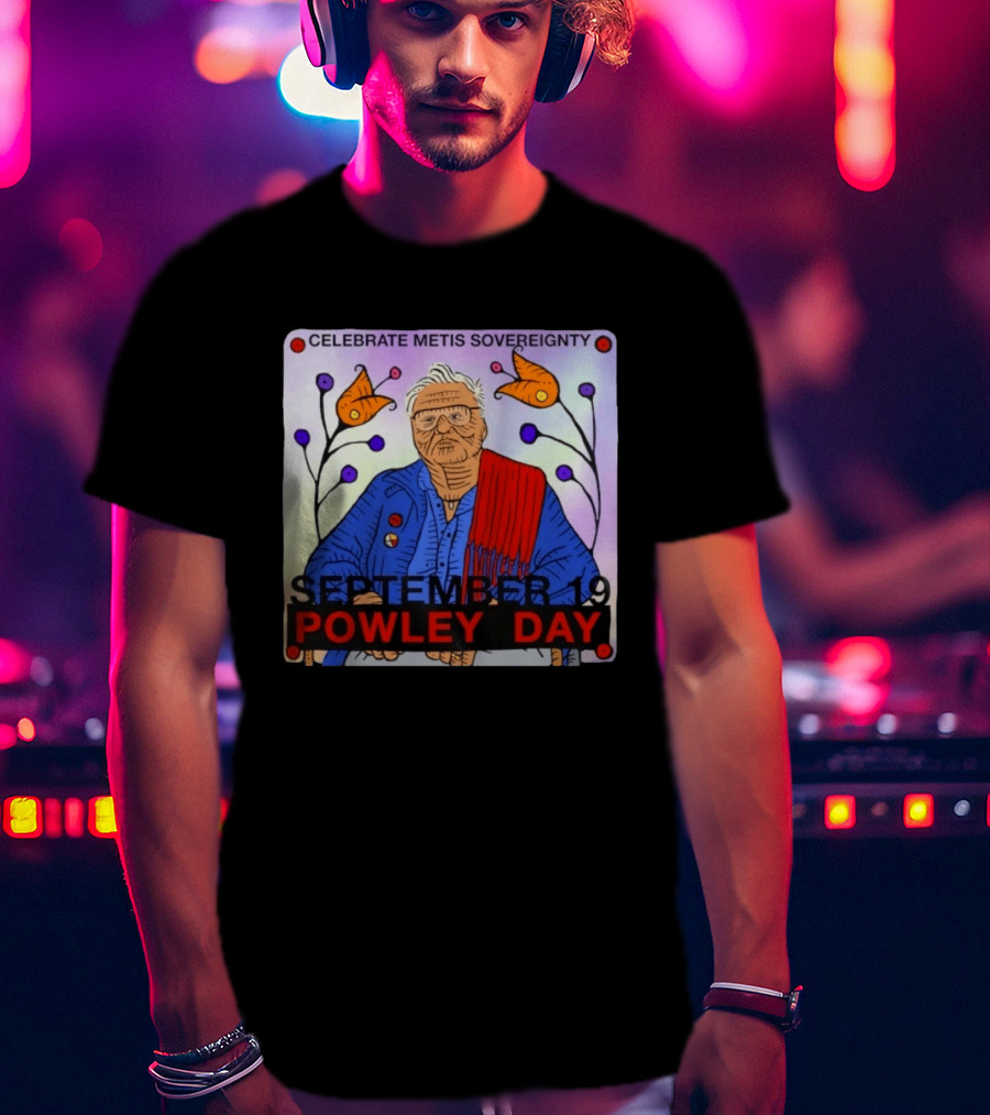 Celebrate Metis Sovereignty September 19 Powley Day With Elder Illustration And Floral Accents T-Shirt