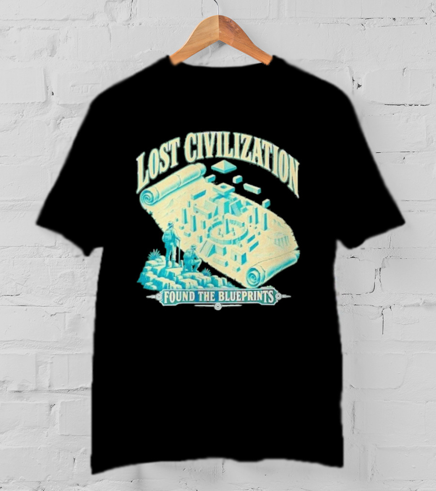Lost Civilization Ancient Exploration Found Blueprints T-Shirt