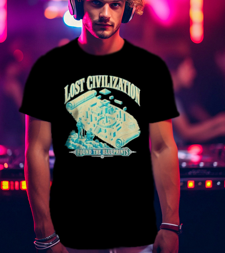 Lost Civilization Ancient Exploration Found Blueprints T-Shirt