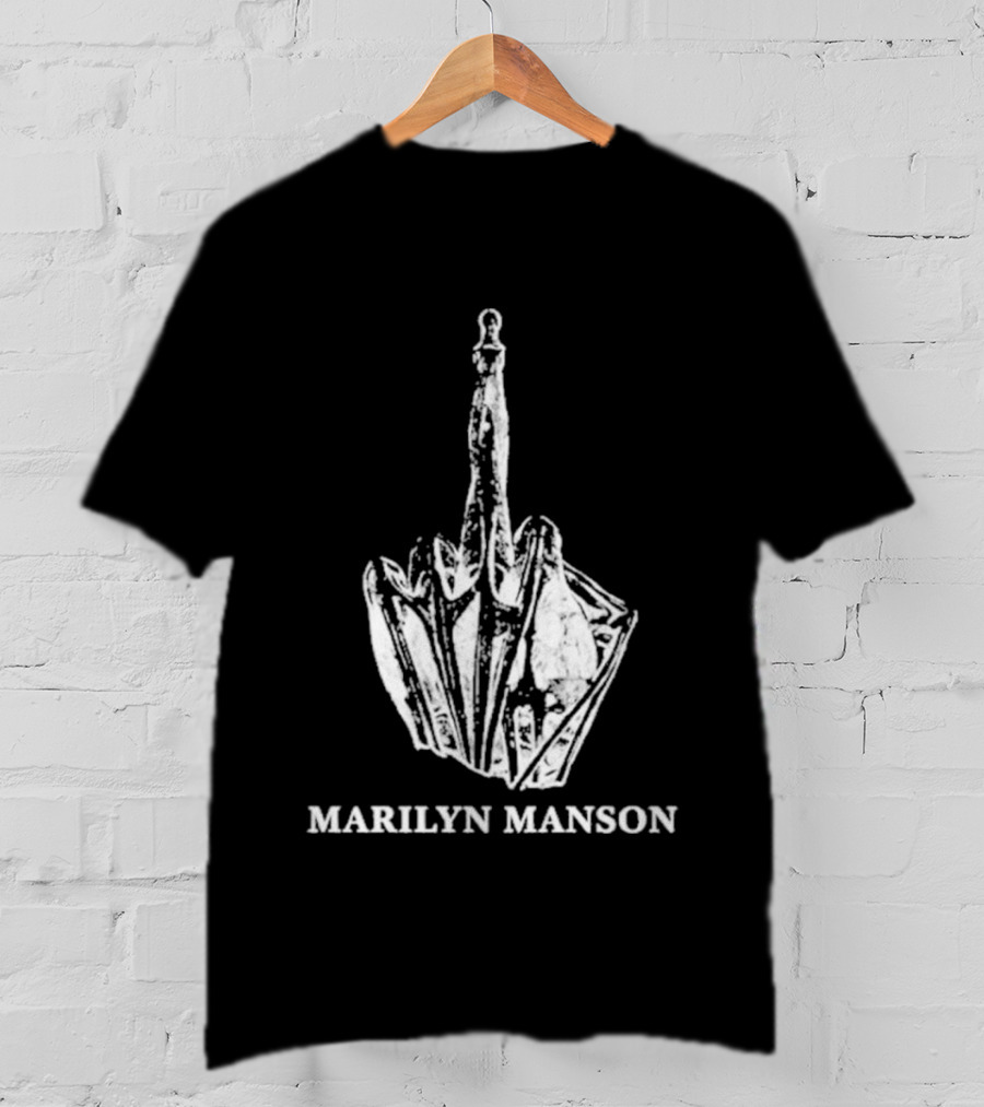 Marilyn Manson Middle Fingers Freaks On Tour 2026 With Rob Zombie T-Shirt