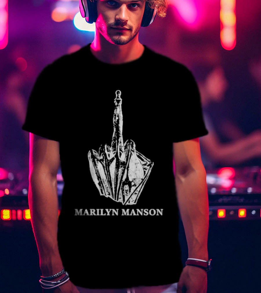 Marilyn Manson Middle Fingers Freaks On Tour 2026 With Rob Zombie T-Shirt