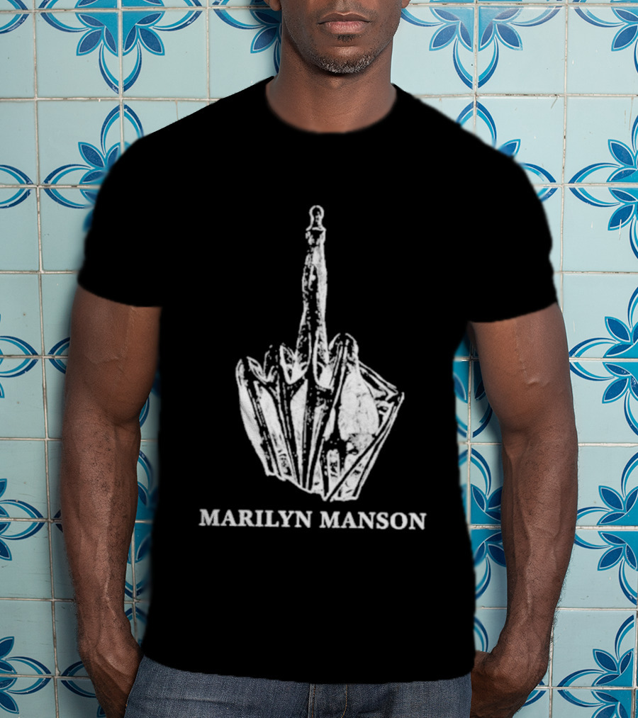 Marilyn Manson Middle Fingers Freaks On Tour 2026 With Rob Zombie T-Shirt
