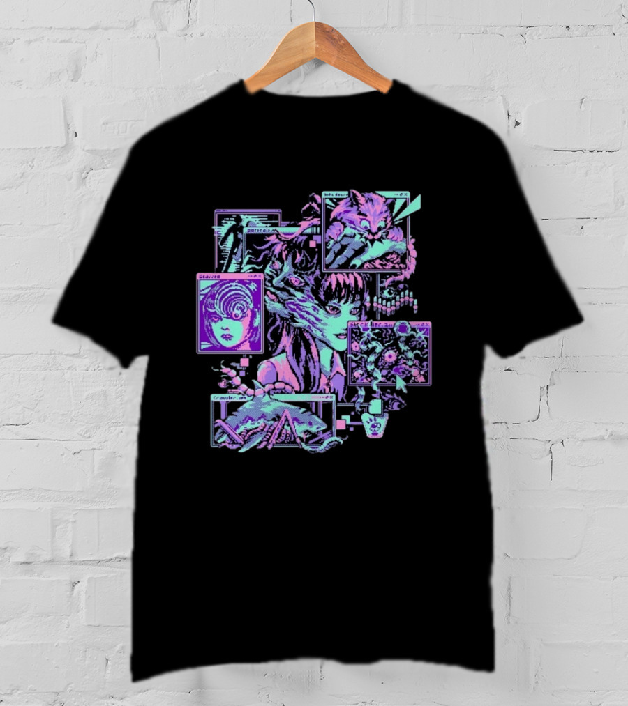 Scarred Crawler Glitch Aesthetic Portraits And Digital Art Panels T-Shirt